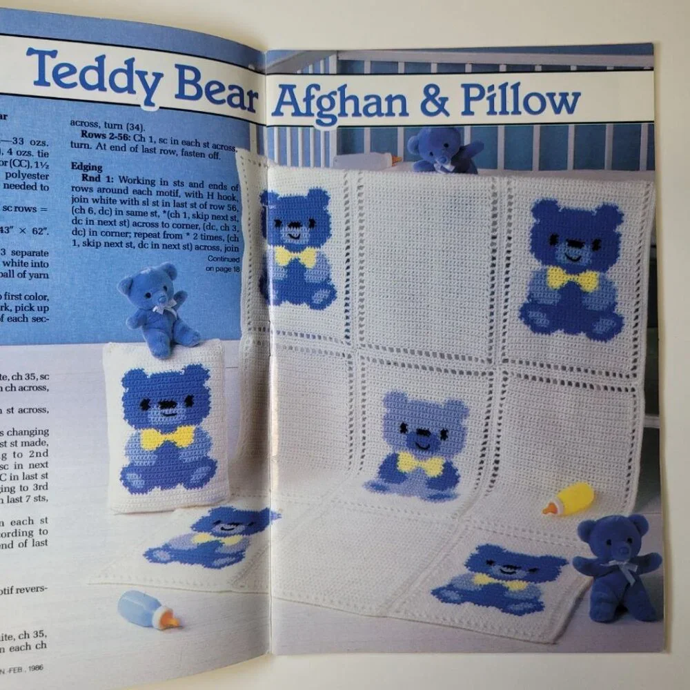 Annies Crochet Newsletter 1986 No 19 Baby Nursery‎ Doll Dress Crafting Blanket